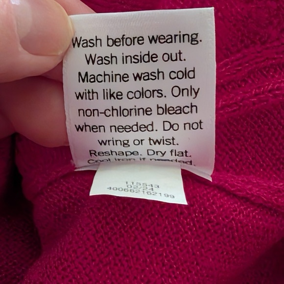 Croft Barrow The Extra Soft Cabled Crew Neck Sweater Sangria Pink Large (EUC) - Picture 7 of 8